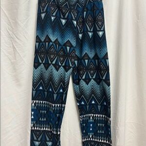 Geometric Patterned Blue Pants